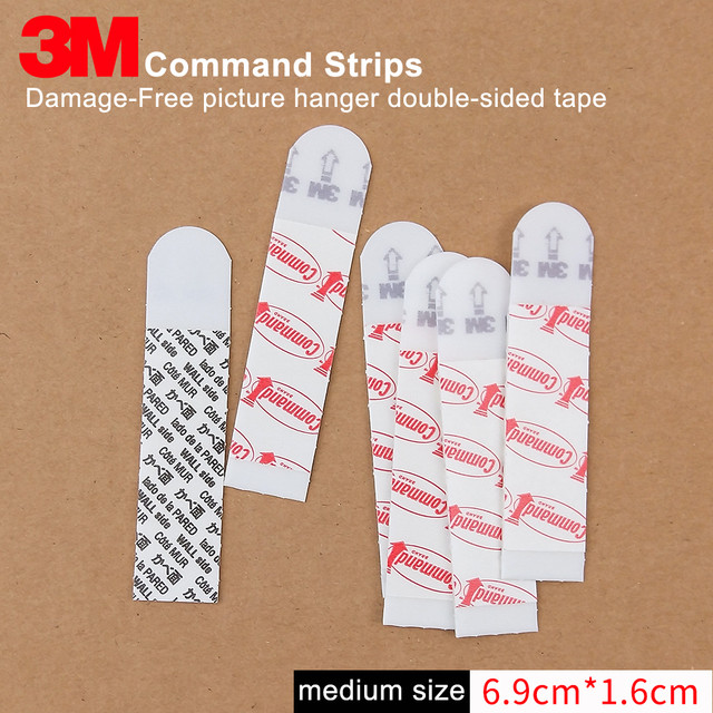 3m Command Removable Adhesive Utility Wall Strips Refill Adhesive  Tape,plastic, White,medium Size 6.9cm*1.6cm - Hooks - AliExpress